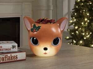 Mr. Christmas 12-Inch Brown Blow Mold Deer Candy Bowl Decoration Viral